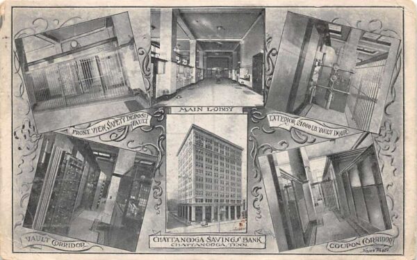 Chatanooga Tennessee Savings Bank Multiview Vintage Postcard AA82651