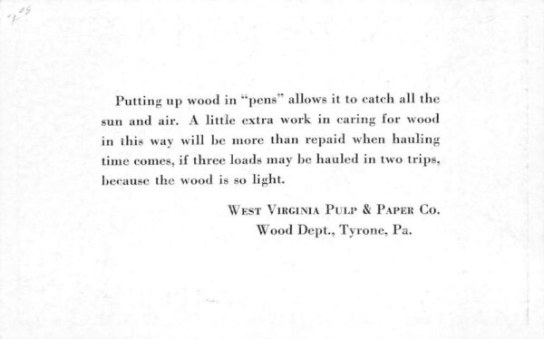 Tyrone Pennsylvania West Virginia Pulp Paper Co Preparing Wood Non PC AA82654 - Image 2