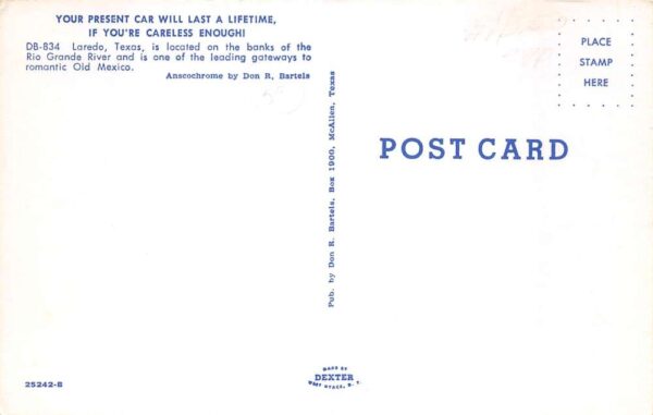 Lardeo Texas Texaco Gas Station National Bank Vintage Postcard AA82663 - Image 2