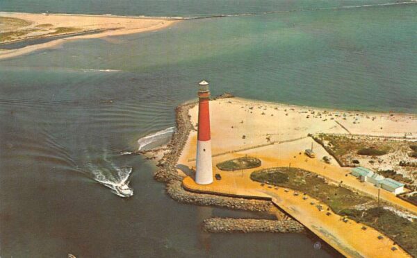 New Jersey Barnegat Lighthouse Birds Eye View Vintage Postcard AA82675