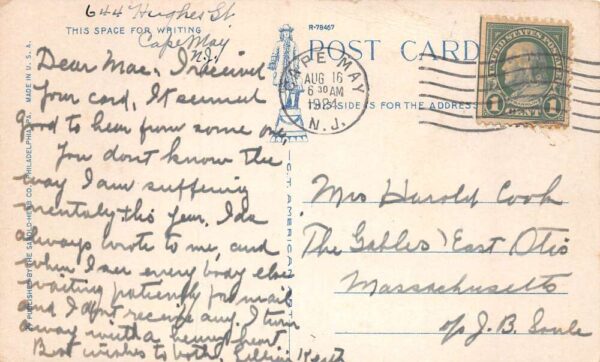 Cape May New Jersey Cape May Hotel Vintage Postcard AA82684 - Image 2