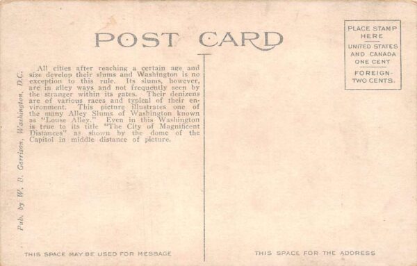 Washington DC Louse Alley Armory Place Vintage Postcard AA82705 - Image 2