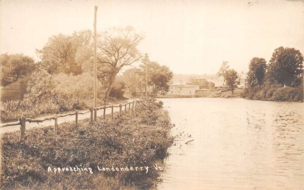 Londonerry Vermont River and Road to Town Scenic View Real Photo PC AA82717