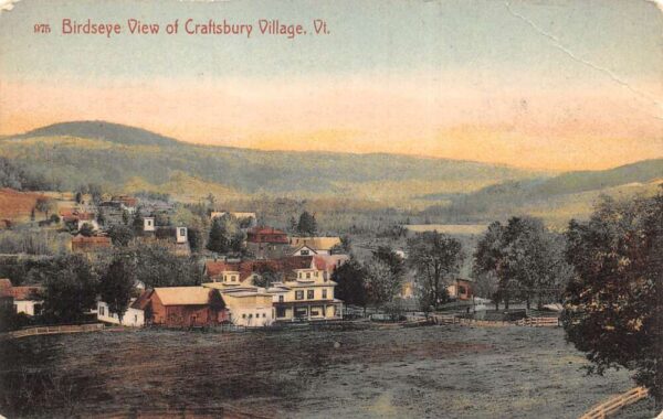 Craftsbury Village Vermont Birds Eye View Vintage Postcard AA82729