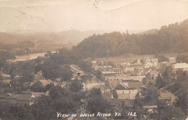 Wells River Vermont Birds Eye View Real Photo Vintage Postcard AA82731