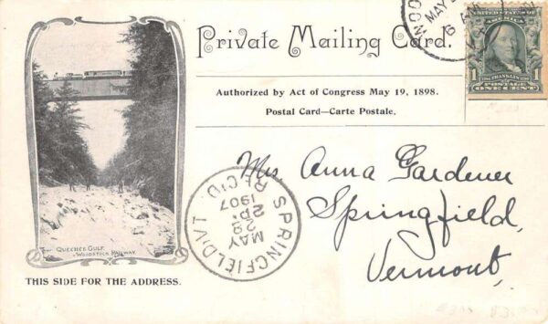 Woodstock Vermont Railway Quechee Gulf and The Inn Private Mail Postcard AA82736 - Image 2