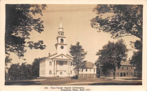Templeton Massachusetts First Parish Church Real Photo Vintage Postcard AA82742