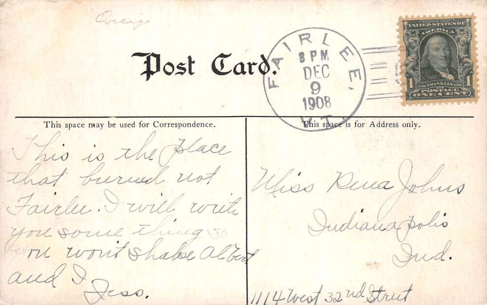 West Fairlee Vermont Main Street Looking North Vintage Postcard AA82754 - Image 2