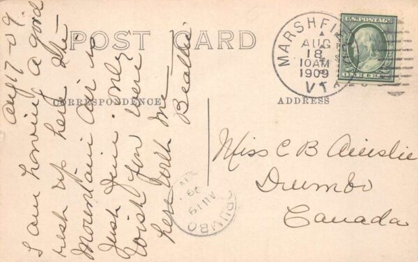 Marshfield Vermont View from Depot Hill Real Photo Vintage Postcard AA82766 - Image 2