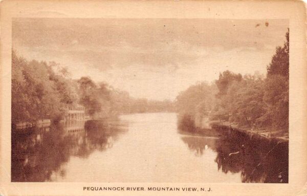 Mountain View New Jersey Pequannock River Scenic View Vintage Postcard AA82779