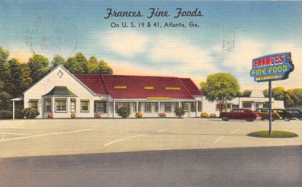 Atlanta Georgia Frances Fine Foods Restaurant Vintage Postcard AA82781