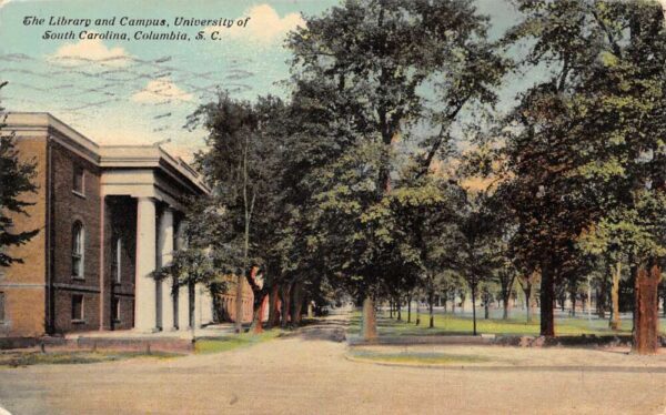 Columbia South Carolina University Library and Campus Postcard AA82795