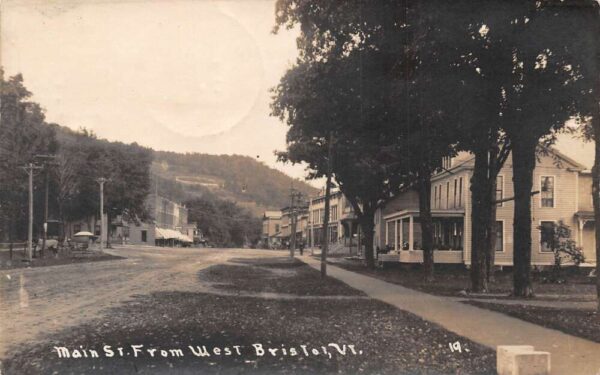 West Bristol Vermont Main Street Real Photo Vintage Postcard AA82815