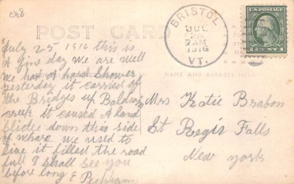 West Bristol Vermont Main Street Real Photo Vintage Postcard AA82815 - Image 2