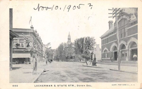 Dover Delaware Lockerman and State Streets Vintage Postcard AA82848