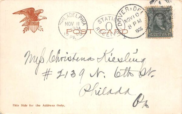 Dover Delaware Lockerman and State Streets Vintage Postcard AA82848 - Image 2