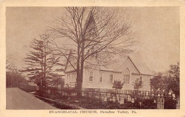 Paradise Valley Pennsylvania Evangelical Church Cemetery Postcard AA82852