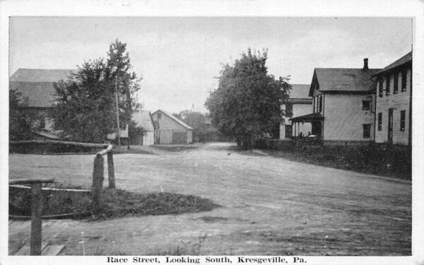 Kresgeville Pennsylvania Race Street Looking South Vintage Postcard AA82875