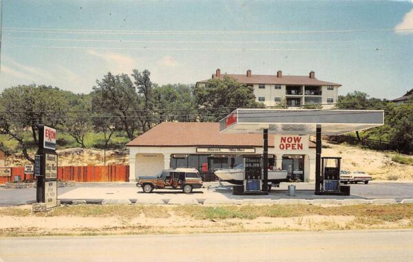 Canyon Lake Texas Hancock Mini Mart Exxon Gas Station Vintage Postcard AA82885