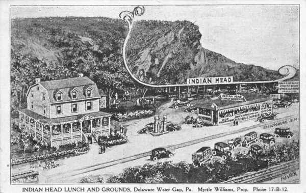 Delaware Water Gap Pennsylvania Indian Head Lunch Gap Inn Postcard AA82887