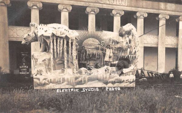 Portland Oregon ? Rose Festival Parade Alaska Float Real Photo Postcard AA81675