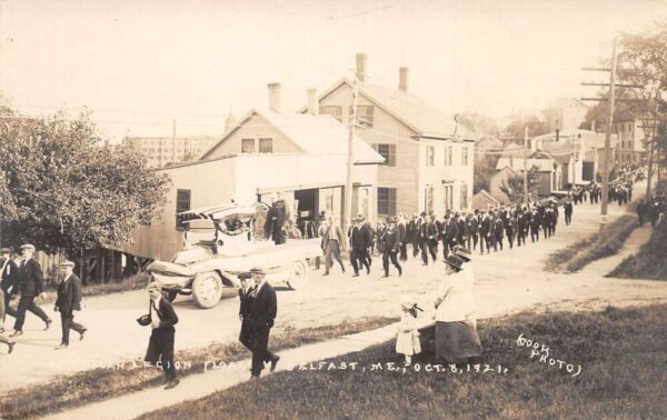 Belfast Maine Patriotic Parade American Legion Float Real Photo Postcard AA81676