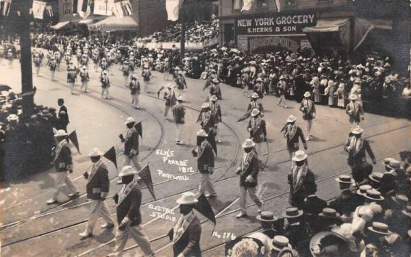 Portland Oregon 1912 Elks parade Real Photo Vintage Postcard AA81678