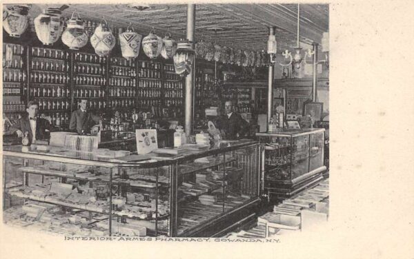 Gowanda New York Armes Pharmacy Interior View Drug Store Postcard AA81690