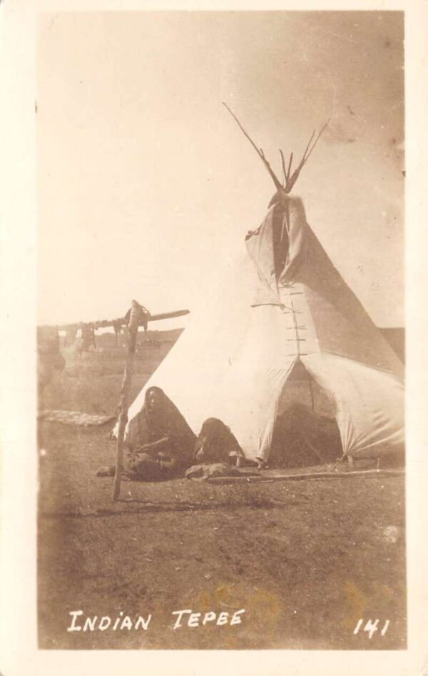 Native American Indian Tepes Real Photo Vintage Postcard AA81691