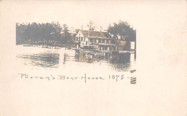New Hampshire Foster's Boat House 1875 Real Photo Vintage Postcard AA81725