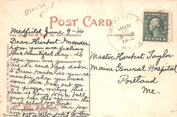 Marshfield Massachusetts Fish Market Vintage Postcard AA81737 - Image 2