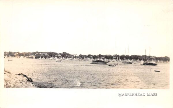 Marblehead Massachusetts Sailboats in Harbor Scenic View Real Photo PC AA81738