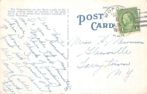 Wopowog Connecticut Lake Salmon Boating Scenes Vintage Postcard AA81744 - Image 2