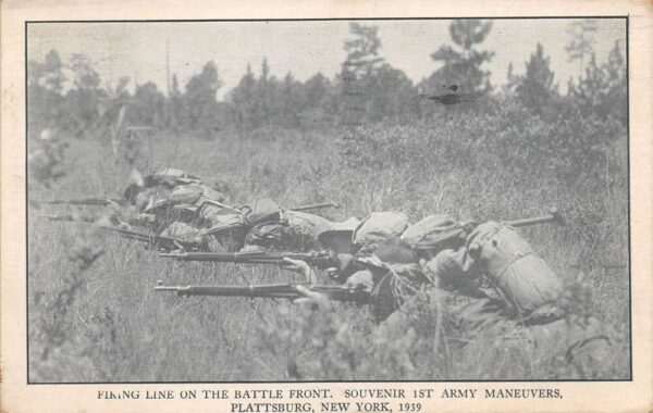 Plattsburg New York 1st Army Maneuvers Firing Line Vintage Postcard AA81758
