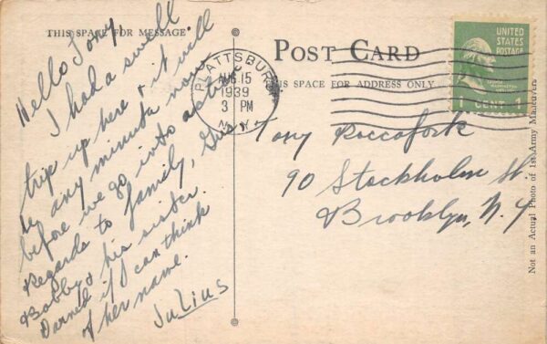 Plattsburg New York 1st Army Maneuvers Firing Line Vintage Postcard AA81758 - Image 2