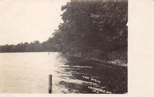 Cambridge Wisconsin Lake Ripley Scenic View Real Photo Postcard AA81774