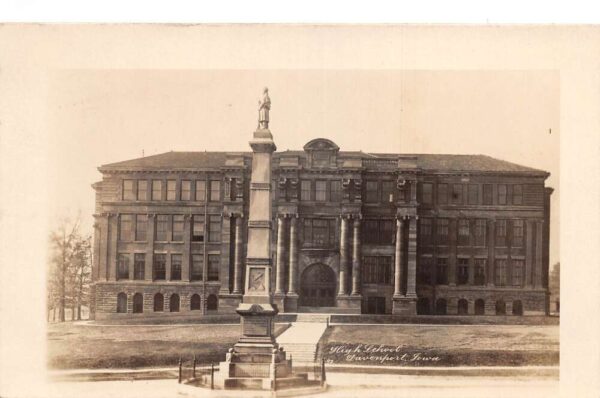 Davenport Iowa High School Real Photo Vintage Postcard AA81783