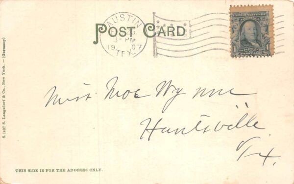 Austin Texas University Scenic View Vintage Postcard AA81796 - Image 2