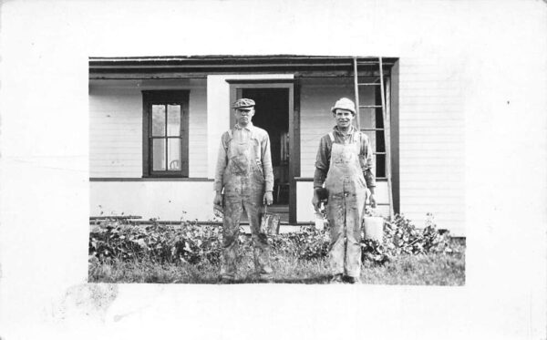 House Painters with Paint Buckets Real Photo Vintage Postcard AA81798