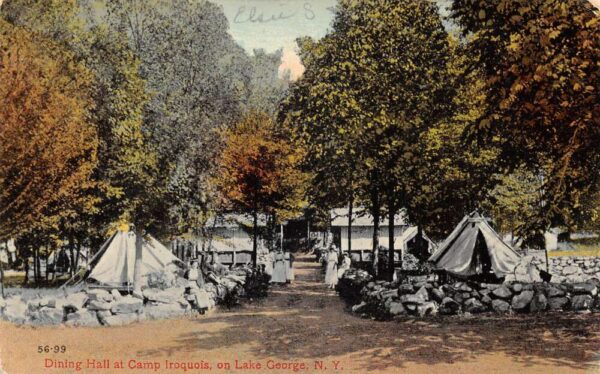 Lake George New York Camp Iroquois Dining Hall Vintage Postcard AA81804