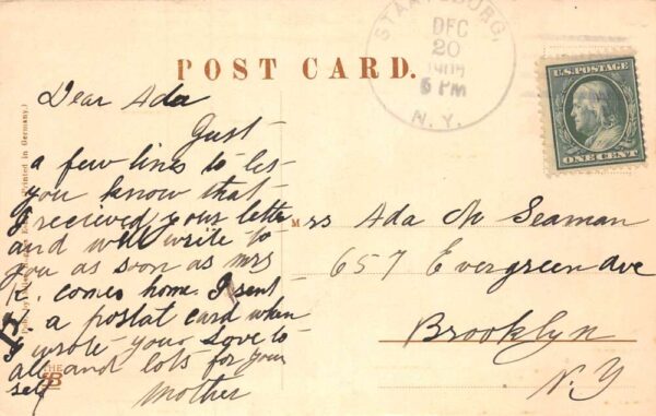 Staatsburg New York Main Street Vintage Postcard AA81810 - Image 2