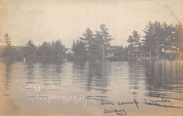 Meddybemps Maine Cottage Point Real Photo Vintage Postcard AA81826