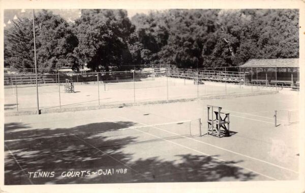 Ojai California Tennis Courts Real Photo Vintage Postcard AA81830