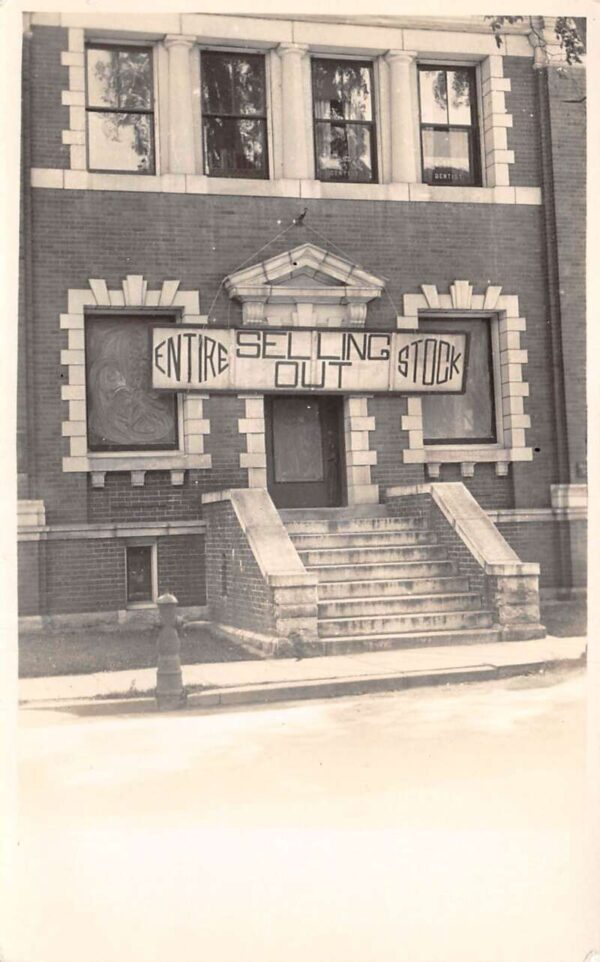 Store Flash Sale Selling Entire Stock Sign Real Photo Vintage Postcard AA81846