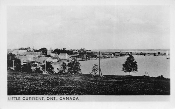 Little Current Ontario Canada Birds Eye View Real Photo Vintage Postcard AA81847