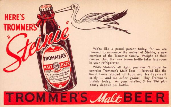 Trommer's Malt Beer Steine's Stork Advertising Vintage Postcard AA81864