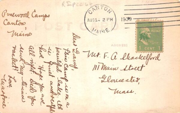 Canton Maine Pinehaven Camp Looking North Real Photo Postcard AA81874 - Image 2