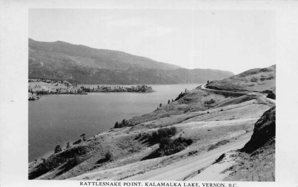 Vernon BC Canada Kalamalka Lake Rattlesnake Point Real Photo Postcard AA81878