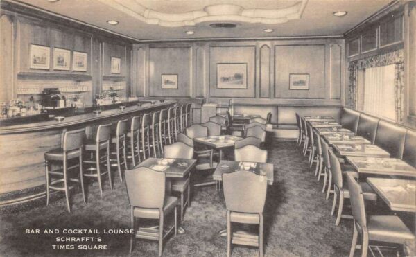 New York City Times Square Schraffts Bar Cocktail Lounge Interior PC AA81883