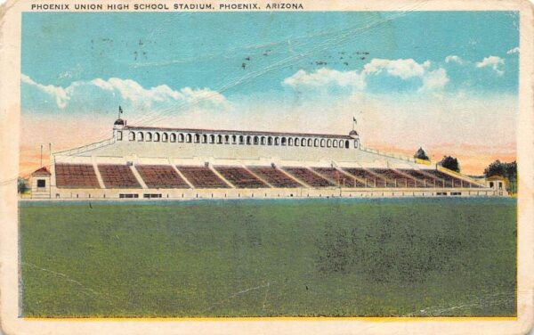 Phoenix Arizona Phoenix Union High School Stadium Vintage Postcard AA81919